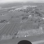 Vue aérienne de l’emprise des zones de fouilles et des sondages.