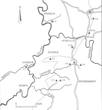 Huit petits gisements mésolithiques des marches de l'Ardenne